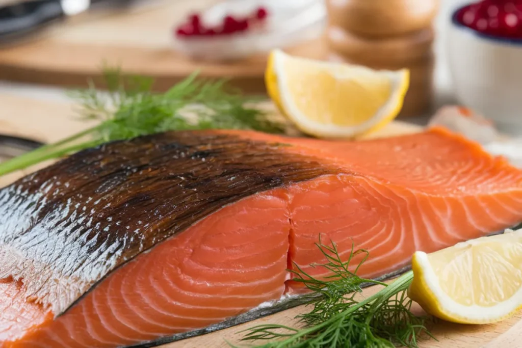 Plate of smoked salmon garnished with herbs and lemon, highlighting its health benefits and nutritional value