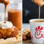 Close-up of Raising Cane's sauce and Chick-fil-A sauce for comparison